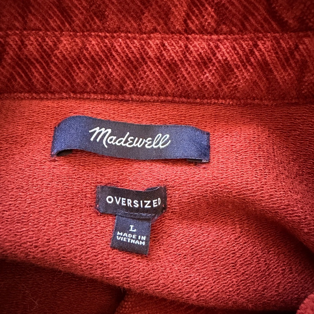 Madewell Corduroy Twill Oversized Shirt Jacket - Stained Mahogany- Large - Picture 10 of 16